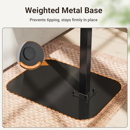 ELYKEN TV Tray Table, C-Shape Couch Desk, 360° Swivel Side Table Height Adjustable, Laptop Stand for Couch Recliner, Small Bedside Tables (Black) - color: Black