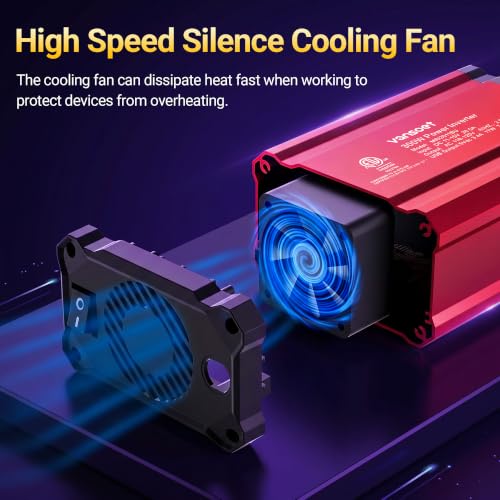 300W Car Power Inverter - vansoet DC 12V to 110V AC(2 Outlets) Power Inverters with 3.4A Dual USB Fast Charging Port - Car Charger Cigarette Lighter Adapter for Laptop/Phone/Road Trip (Red) - color: Deep Red