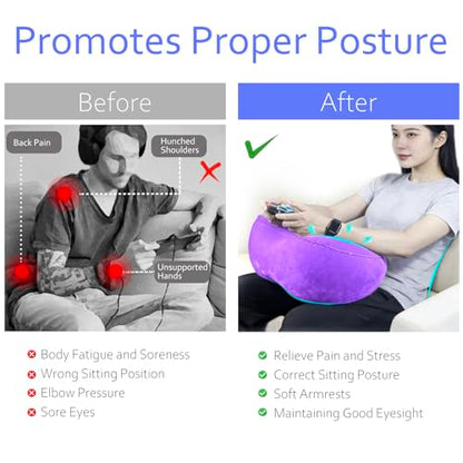 Inflatable Acid Reflux Pillow, Portable Pillow Wedges for Sleeping, Lap Desk Gaming Pillows for Travel, Multi-Functional Wedge Yoga Pillow for Reading, Laptop, Crocheting, Body Positioners