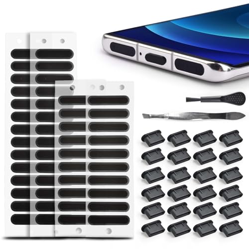 74Pcs USB C Dust Plug Type C Anti Dust Cover Protector Phone Speaker Cover | USB C Port Cover Charging Port Cleaner for iPhone 15 Series Samsung Galaxy S23, S22, S21, All Type-C Devices - size: 74Pcs