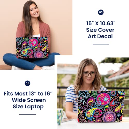 LSS 15 15.6 Inches Laptop Notebook Skin Sticker with 2 Wrist Pads - Reusable Cover Protector Vinyl Sticker Cover Decal Fits 13" - 16" HP Asus Acer Samsung - Art Design - color: Art Design, size: 13" - 16"