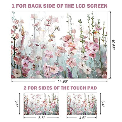 DINKY Laptop Skin Sticker Decal, 12" 13" 13.3" 14" 15" 15.4" 15.6 inch Laptop Universal Reusable Vinyl Skin Stickers Cover Art Decal Notebook PC Personalized Protector-Wildwill Flora - color: Wildwill Flora