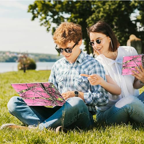 Universal Laptop Skin Sticker with 2 Wrist Pad Skins, Waterproof Scratch Resistant Vinyl Laptop Cover Decal, Cut to Fit for 11–15.6 Inch MacBook HP Dell Lenovo, Pink Camo Tree - color: Pink Camo Tree