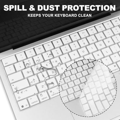 Allinside Keyboard Cover for 2026 MacBook Neo 13-inch A3404 (A18 Pro) & MacBook Air 13"/15" and MacBook Pro 14"/16" (M5 Chip), Premium Silicone Keyboard Protector Skin, US ANSI Layout, White - color: White