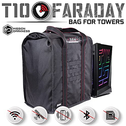 Mission Darkness T10 Faraday Bag for Computer Towers & XL Electronics – Military-Grade RF Signal Blocking, EMP & CME Protection – Digital Forensics, Preppers, and Personal Security