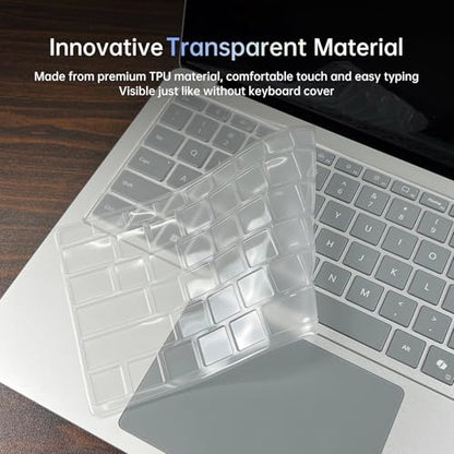 Keyboard Cover for 2026-2024 Microsoft Surface Laptop 8/7(7th Edition) 13.8 & 15 inch, Surface Laptop Accessories Ultra Thin High Transparent Keyboard Skin, Clear - color: Clear