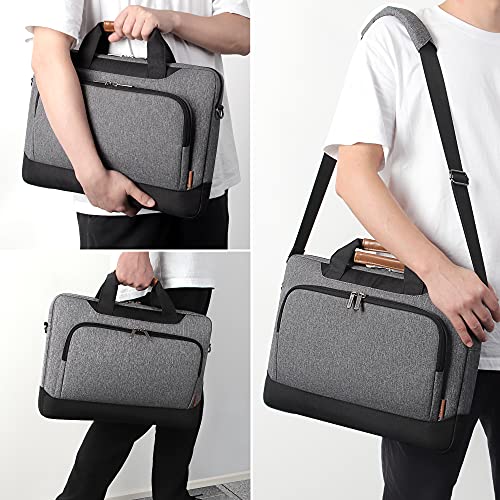 DOMISO 15-15.6 Inch Laptop Bag Business Briefcase Laptop Case Compatible with Lenovo 15.6" Ideapad 330/16" MacBook Pro/HP EliteBook 850 G3/Envy x360 15/Latitude 3580/Acer Chromebook/Asus,Grey - color: Grey / Black, size: 15 - 15.6 Inch