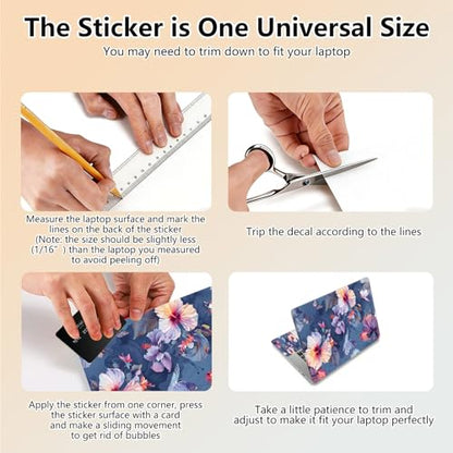 Laptop Skin Sticker Decal 15.6 Inch,12 13 13.3 14 15 15.6 in Laptop Netbook Skins for Notebook,Art Decal Removable Waterproof Scratch Resistant,Universal Vinyl Cover,Blooming Hibiscus - color: Blooming Hibiscus