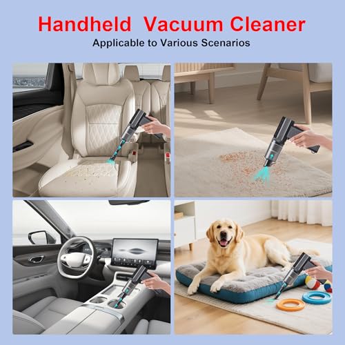 JVSCAM Compressed Air Duster,150000RPM Electric Air Duster, Vacuum Cleaner & Bag Vacuum 3-in-1, Rechargeable with 3-Gear Adjustable Wind Speed for Keyboard,Computer,Car,Home and Storage Bag Sealing