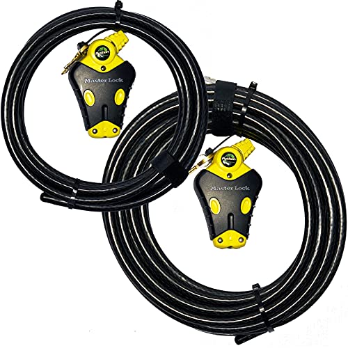 Master Lock - Two Python Adjustable Cable Locks Keyed Alike, 1-12ft, 1-30ft, 8413KACBL-1230 - size: 1-12 ft, 1-30 ft