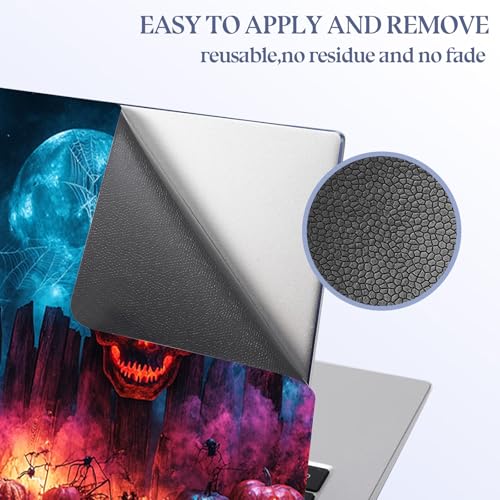Universal Laptop Skin Sticker Decal,15.6 Inch Laptop Vinyl Cover for 13" 14" 15.6" Laptop,Scratch-Resistant Waterproof Protector Wrap,Reusable with Wrist Pads,Skull Pumpkin Night - color: Skull Pumpkin Night