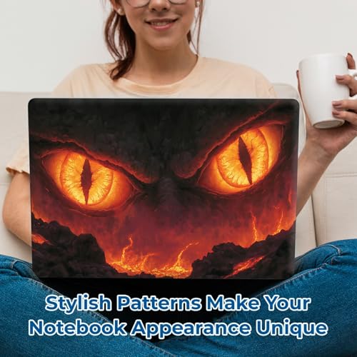 Reusable Universal Laptop Skin Sticker, Cut to Fit for 11.6–15.6 Inch Laptops, Waterproof Protective Film, No-Residue - Lava Dragon Eyes - color: Lava Dragon Eyes