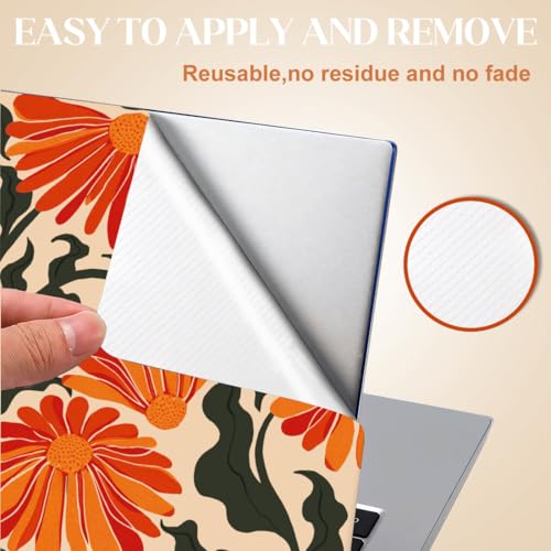 SUPERDANT Laptop Notebook Skin Sticker Cover Decal Retro Flowers Laptop Protector Notebook PC Computer Art Protector Universal Notebooks Art Decal Fits 12" 13" 13.3" 14" 15" 15.4" 15.6 inch