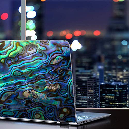 Custom Fit Made to Order Laptop Notebook Skin Vinyl Sticker Cover Decal Fits 13.3" 14" 15.6" 16" HP Lenovo Apple Mac Dell Compaq |Abalone Shell Green Swirl Blue Gold - color: Style 5