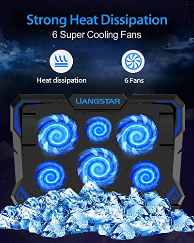 Laptop Cooling Pad, RGB Colorful Laptop Cooler 6 Quiet Fans & 2 Big Fans
