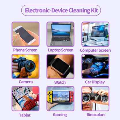 Phone Touch Screen Cleaner Mist Spray and Wipe, Hatstart Pristine Eyeglass Cleaning Kit for TV Laptop Computer Tablet PC LCD Flat Screens Car Display, Compatible with iPhone iPad MacBook Pro, Purple - color: Purple
