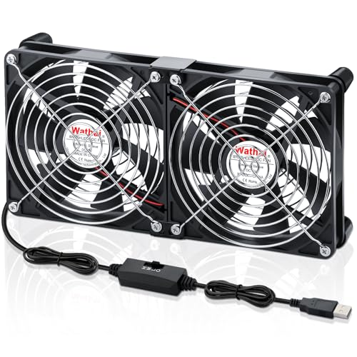athai 2X 140mm USB Powered Cooling Fan 2 in 1 with Speed Control for PC Computer Cabinet PS5 Xbox AV Receiver Cooler - size: 140x25mm (5V)
