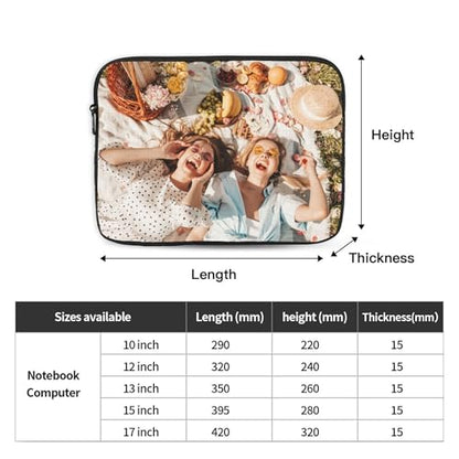 Custom Laptop Sleeve Bag Personalized Laptop Case Add Photo Logo Text Carrying Briefcase Protective Case Computer Notebook Bag (10 inch) - size: 10 inch
