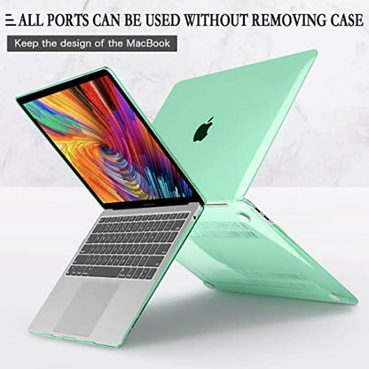 CISSOOK for MacBook Pro 13 Inch M2 M1 Case 2023 2022-2020 Release Green | Hard Shell Case with Keyboard Cover +Screen Protector for MacBook Pro 13 A2338 A2251 A2289 with Touch Bar -Clear Green - color: Clear Green