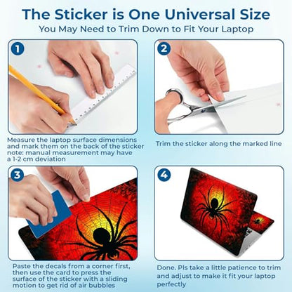 Reusable Universal Laptop Skin Sticker, Cut to Fit for 11.6–15.6 Inch Laptops, Waterproof Protective Film, No-Residue - Solar Spider Emblem - color: Solar Spider Emblem