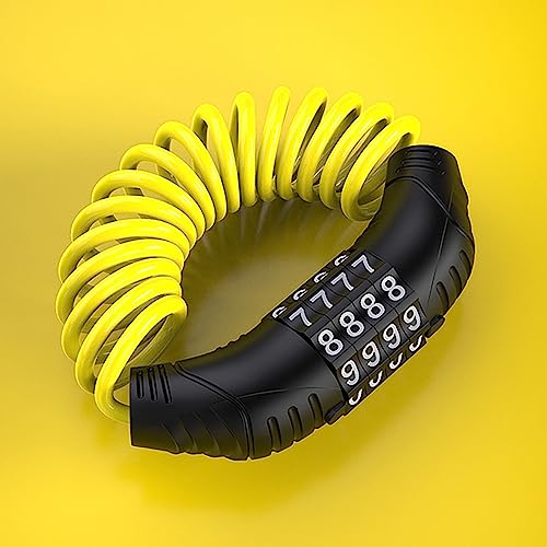 Windance 2pcs Motorcycle Helmet Lock Cable, Anti-Theft Retractable Luggage Lock with 4 Digit Password Combination Security Lock (Yellow 2pcs) - color: Yellow 2pcs