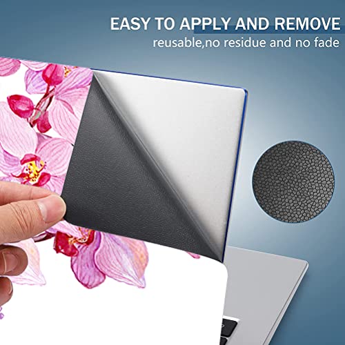 Laptop Skin Sticker,13.3 14 15 15.4 15.6 inch Laptop Skins,Universal Vinyl Decal,Dustproof Scratch Resistant Reusable Cover Protector with Free 2 Wrist Pads (Pink Flower) - color: Pink Flower
