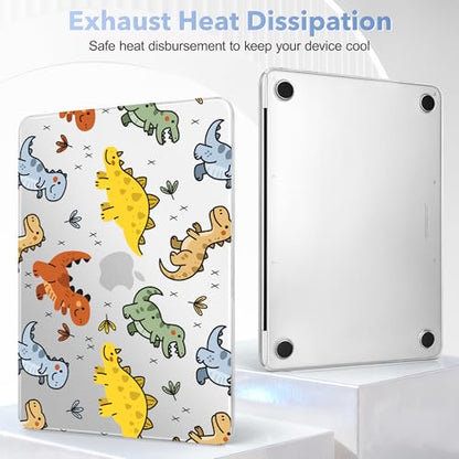 May Chen for MacBook Neo Case 13 inch 2026 | 100% Match Official Color | Pattern Printing, Anti-Crack & Scratch & Fingerprint | Protective Hard Shell Cases Laptop Model A3404 - Dinosaurs Cartoon - color: Dinosaurs cartoon