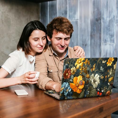 Universal Laptop Skin Sticker Decal, Compatible with MacBook HP Dell Lenovo 12"-15.6", Reusable Vinyl Notebook Cover 3PCS Set, High-Recognition Film-Flowers Florals Butterflies - color: Flowers Florals Butterflies