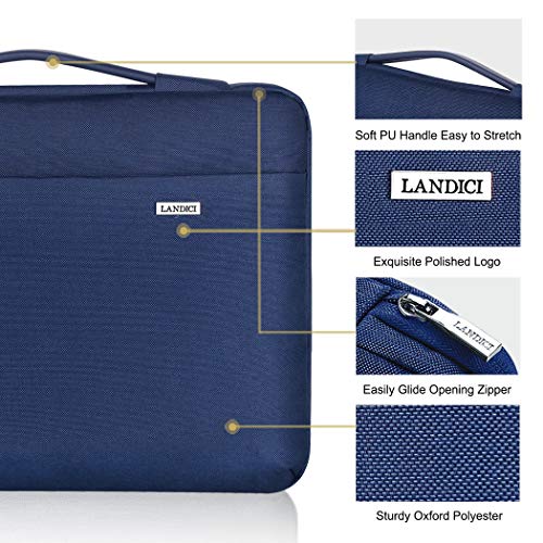 LANDICI 15.6-16 Inch Protective Laptop Sleeve with Handle, Blue | Waterproof computer cover for MacBook Pro 16 M1-M4 2019-2025 and 15.6-16 inch HP, Dell, Lenovo, Acer and ASUS laptops - color: Blue, size: 15.6-16 inch