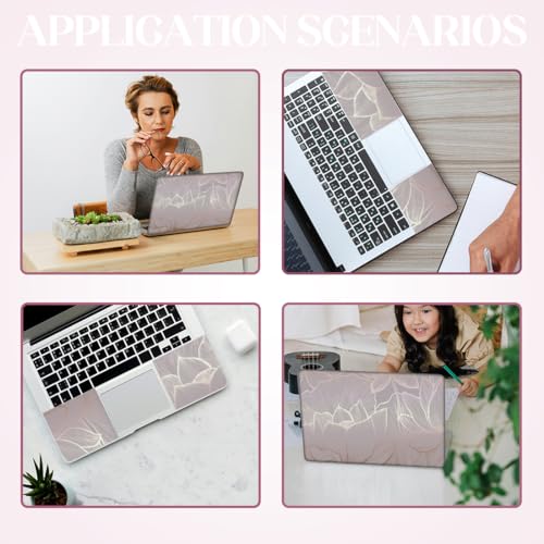 SUPERDANT Laptop Skin Sticker Lines Lotus Laptop Notebook Decals Flowers | Personalized Universal Computer Wrap Vinyl Skin Stickers Cover Art Decal Removable 12-15.6 Inch Scratch-Resistant Gifts