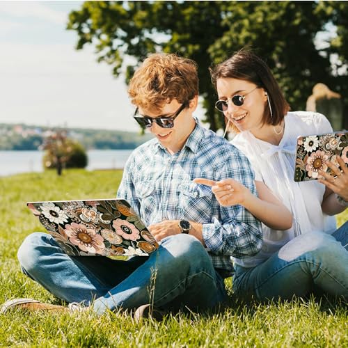 Universal Laptop Skin Sticker with 2 Wrist Pad Skins, Waterproof Scratch Resistant Vinyl Laptop Cover Decal, Cut to Fit for 11–15.6 Inch MacBook HP Dell Lenovo, Art Flower - color: Art Flower