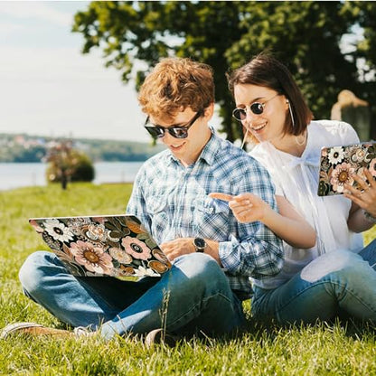 Universal Laptop Skin Sticker with 2 Wrist Pad Skins, Waterproof Scratch Resistant Vinyl Laptop Cover Decal, Cut to Fit for 11–15.6 Inch MacBook HP Dell Lenovo, Art Flower - color: Art Flower