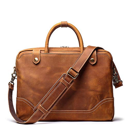 Mullis Mercantile Leather Briefcase/Computer Bag, Messenger Bag, Laptop Bag, Shoulder Bag, Satchel, a timeless, vintage, classic that protects your essentials. Crafted from full-grain leather.
