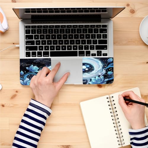 Universal Laptop Skin, DIY Cut-to-Fit Vinyl Cover Compatible with HP, Dell, Lenovo, Mac (13.3" to 15.6"), Anti-Scratch, No Residue & Bubble-Free Protective Decal Sticker, Ice Dragon Lotus - color: Ice Dragon Lotus