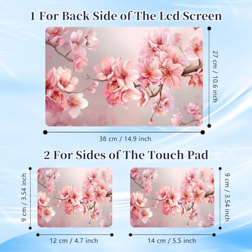 Universal Laptop Protective Skin,Trim-to-Fit Vinyl Sticker for 13–16 Inch Laptop,MacBook,Tablet & Notebook,Scratch-Proof Waterproof Cover,Pink Cherry Blossom - color: Pink Cherry Blossom