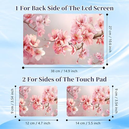 Universal Laptop Protective Skin,Trim-to-Fit Vinyl Sticker for 13–16 Inch Laptop,MacBook,Tablet & Notebook,Scratch-Proof Waterproof Cover,Pink Cherry Blossom - color: Pink Cherry Blossom
