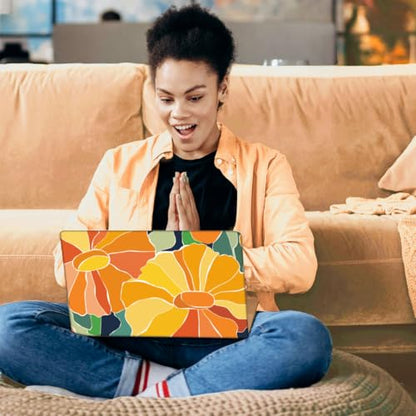 SUPERDANT Laptop Skin Sticker Flowers Laptop Decals Personalized Universal Notebook Computer Wrap Vinyl Skin Stickers Cover Art Decal Removable 12-15.6 Inch Waterproof Scratch-Resistant Gifts Orange - color: Orange