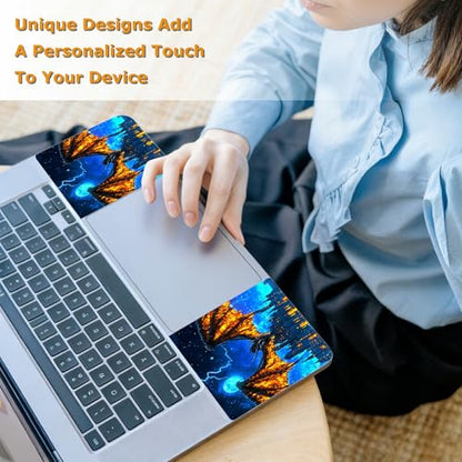 Universal Laptop Skin Sticker with 2 Wrist Pad Decals, 3-Piece Removable Vinyl Laptop Cover, Castle Dragon Waterproof Anti-Scratch, Easy-Trim Fit for 13.3" 14" 15.6" Laptops - color: Castle Dragon