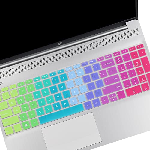 Keyboard Cover for 15.6 17.3 HP Laptop 15-dy 17-by/bs/ca 15-dy5058cl 15-dy5023st 15-dy2035tg 15-dy5023st 15-dy1036nr 17-by1022cl 17-by1053dx by1022cl by4061nr 17-by4623dx 17-ca0095nr 17-bs011dx - color: Rainbow