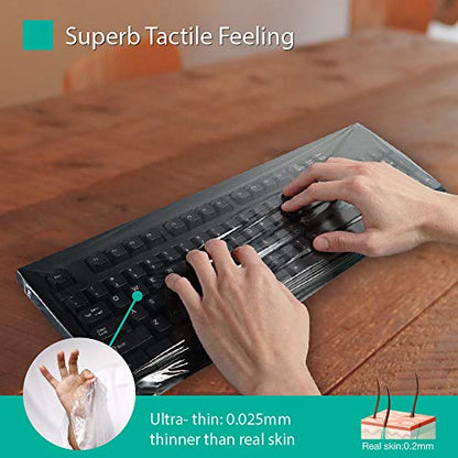 Universal KeyboardCap. Fully Covered Flat Style 0.025mm Waterproof Anti-Dust Desktop Keyboard Cover with Numeric Hospital/Dentist Use (20 Packs) - size: 20 Packs
