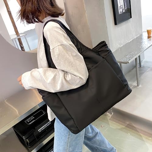 SOYMWIN Tote Bag for Women,Large Tote Bag with Compartments and Multiple Pockets,Quilted Shoulder Bag for Travel Work Sports | Large