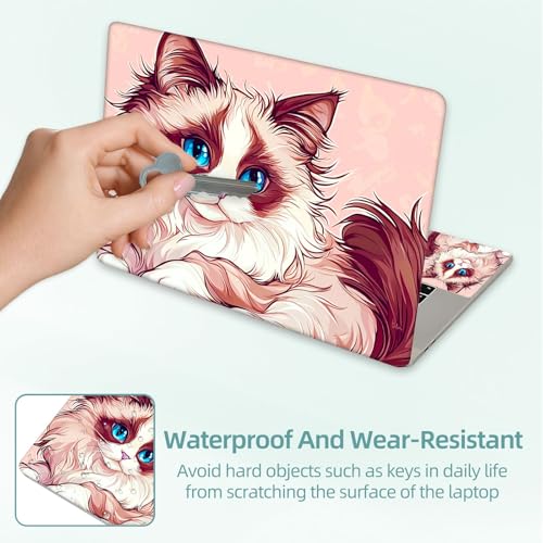 Universal Laptop Skin Decal, 3-Piece Vinyl Protector for 12 13 14 15.6" Notebook, Waterproof Anti-Scratch, Easy Trim & Bubble-Free Finish, Cute Ragdoll Cat - color: Cute Ragdoll Cat