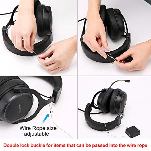Loradar Retractable Cable Lock with Cable Tethers Customizable Cable Tether Stop Lost of Conference All Kinds Adapters and Safety Lock for All Kinds of Exhibits Such As Earphone.,Glasses,Watches. - color: Black 1