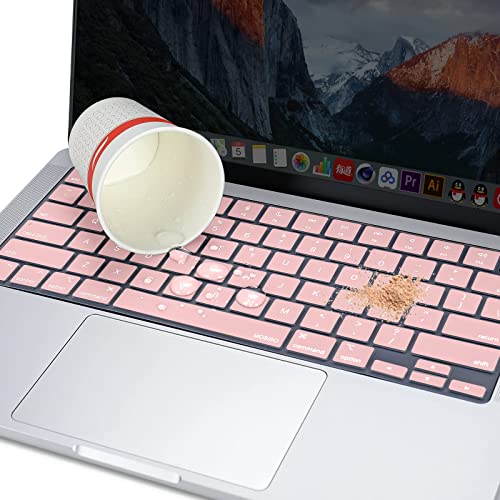 MOSISO Keyboard Cover Skin Compatible with MacBook Air 15 inch M3 M2 | A3114 A2941/Air 13.6 A3113 A2681/Pro 14/16 M4 M3 M2 M1, Rose Quartz - color: Rose Quartz