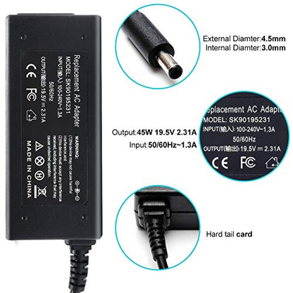 45W 19.5V 2.31A Laptop Charger Compatible with Dell Inspiron | 11/13/14/15/17 Series, p69g p55f p25t p66f p58f p51f p47f p24t p57g p35e p75f p28e p32e Series