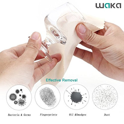 waka 10 Pack Upgraded Microfiber Cleaning Cloth, 6x7 Lint Free Cloth for Eyeglasses, Camera Lens, Cell Phones, LCD Screens, Computers, CD DVD, Eye Glass and Other Delicate Surfaces Wipes Cleaner