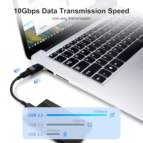 USB 3.2 Digital Display USB A Male to USB-C Female OTG Adapter 10Gbps (2 Pack), Real-time Power Monitoring, Up to 60W Fast Charging Compatible with Laptop, Power Bank and More USB-A Devices - style: AY-Am-Cf-dd-bk