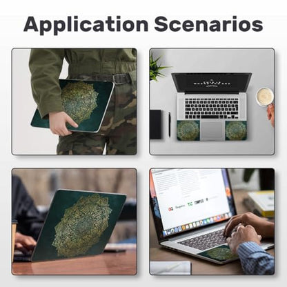 Mandalas Laptop Skin Sticker Decal PVC Vinyl Sticker Notebook PC Protector Waterproof Scratch Resistant Laptop Skin for 12.1 13 13.3 13.6 14 15 15.3 16 Inch Bohemian Style Deep Teal - color: Deep Teal Bohemian