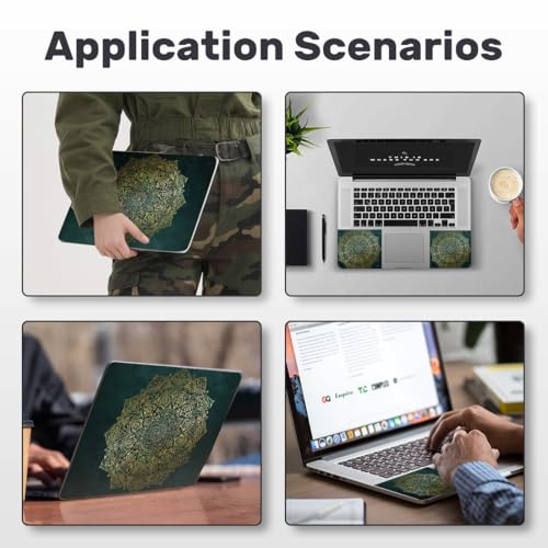 Mandalas Laptop Skin Sticker Decal PVC Vinyl Sticker Notebook PC Protector Waterproof Scratch Resistant Laptop Skin for 12.1 13 13.3 13.6 14 15 15.3 16 Inch Bohemian Style Deep Teal - color: Deep Teal Bohemian