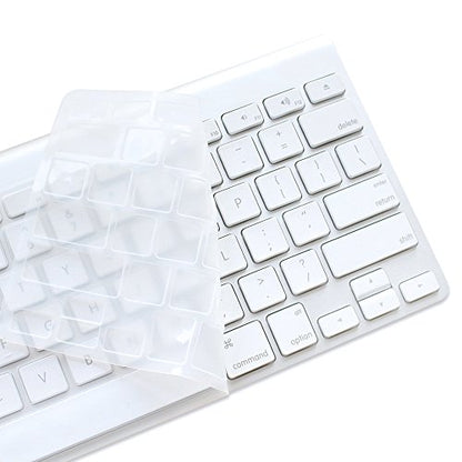 ProElife Ultra Thin Silicone Keyboard Protector Cover Skin for Apple Wireless Keyboard with Bluetooth MC184LL/B (Model A1314, U.S Layout) (Not Fits Magic Keyboard), Transparent - color: Transparent